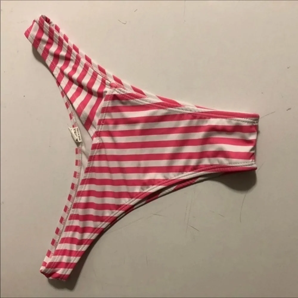 Bikini Size Large Top And Bottom‎ Pink-White Women’s Swim Wear